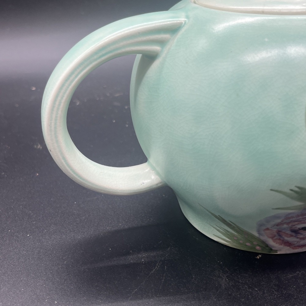 Vintage E Radford Pottery Hand Painted Floral Teapot England Art Deco Shape 340 - Picture 3 of 16